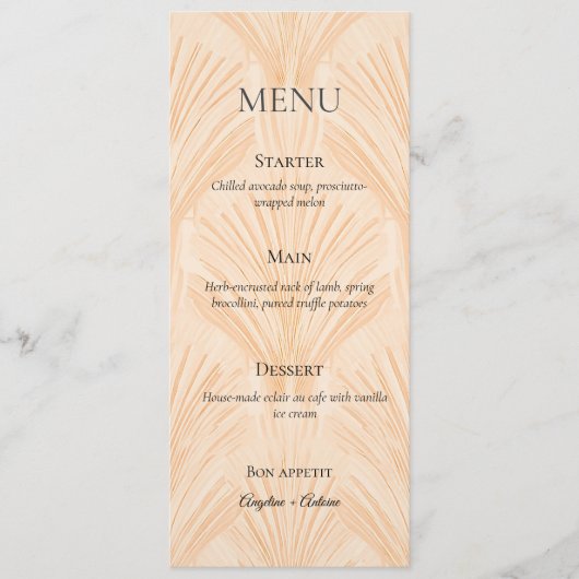 Champagne Tastes Elegant Minimalist メニュー (正面)