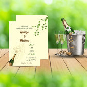 Champagne themed wedding invitation 招待状