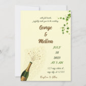 Champagne themed wedding invitation 招待状 (正面)