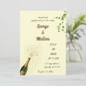 Champagne themed wedding invitation 招待状 (スタンド正面)