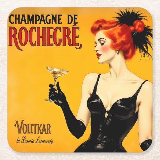 Champagne Toast スクエアペーパーコースター (正面)