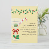 Champagne Toast Christmas Holiday Cocktail Party 招待状 (スタンド正面)
