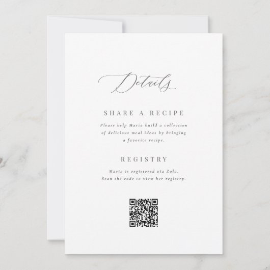 Champagne Toast Double-Sided Bridal Shower 招待状 (裏面)