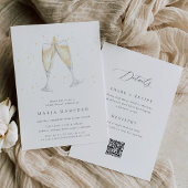 Champagne Toast Double-Sided Bridal Shower 招待状