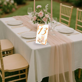Champagne Toast Floral Bridal Shower Table Number  台座サイン