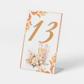 Champagne Toast Floral Bridal Shower Table Number 台座サイン (正面)