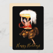Champagne Toast Holiday Flat Card シーズンカード (正面/裏面)
