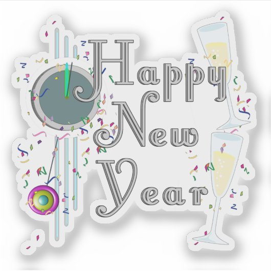 Champagne Toast New Years Eve シール (正面)
