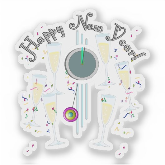 Champagne Toast New Years Eve シール (正面)