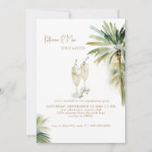 Champagne Toast Tropical Engagement Party  招待状 (正面)