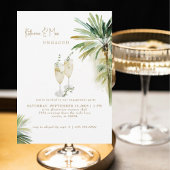 Champagne Toast Tropical Engagement Party  招待状