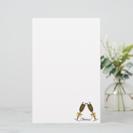 Champagne Toasting Flutes Cheers 便箋 (スタンド正面)
