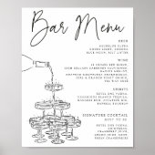 Champagne Tower Bar Menu Sign 8x10 ポスター (正面)