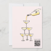 Champagne Tower disco ball Birthday  Invitation 招待状 (裏面)
