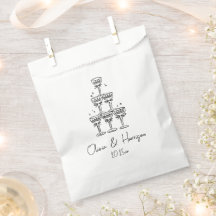 Champagne Tower Doodle Custom Name Wedding