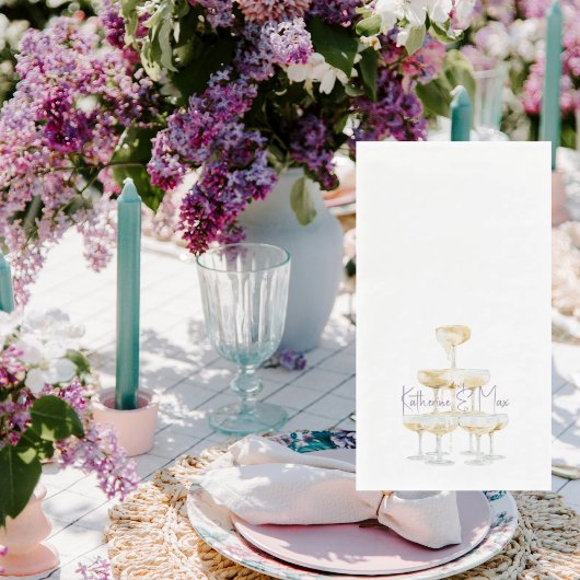 Champagne Tower Lavender Wedding 
