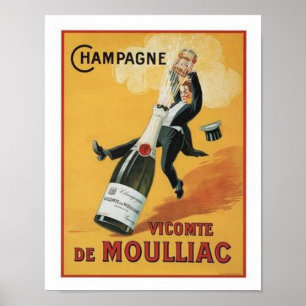 Champagne Viconte De Mouillac ポスター