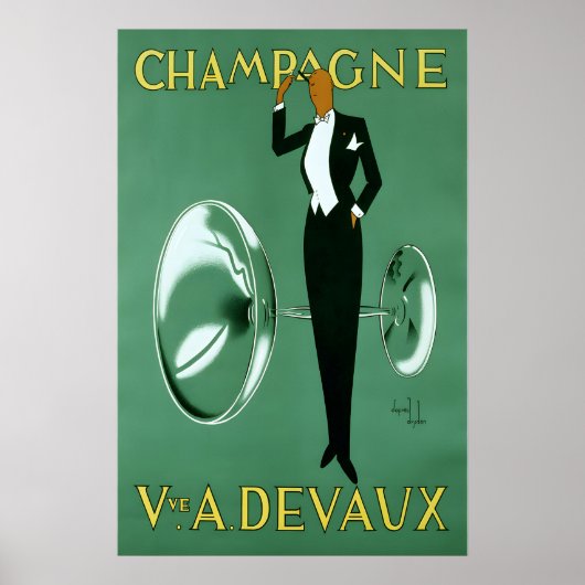 Champagne Vintage Poster ポスター (正面)