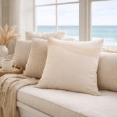 Champagne Wave Neutrals Throw Pillow クッション