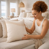 Champagne Wave Neutrals Throw Pillow クッション