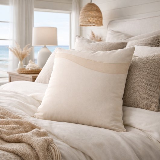 Champagne Wave Neutrals Throw Pillow クッション