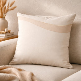 Champagne Wave Neutrals Throw Pillow クッション