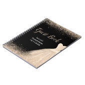 Champagne White Dress Faux Glitter Quinceanera ノートブック (左側)