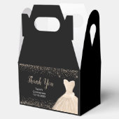 Champagne White Dress Faux Glitter Quinceanera フェイバーボックス (オープン)