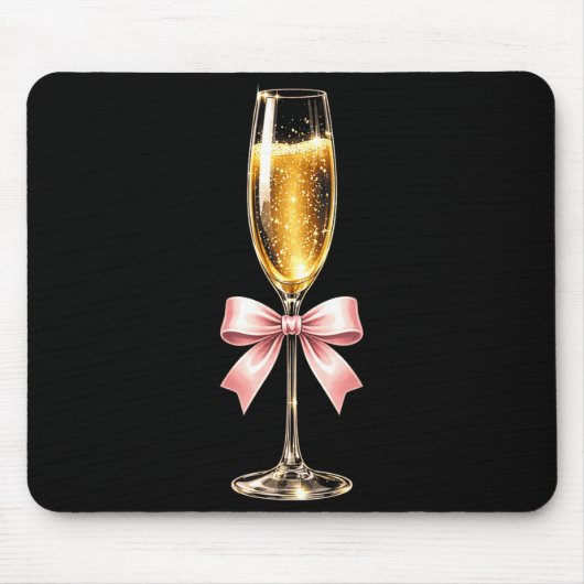 Champagne With Nk Bow For Women Luxurious New Year マウスパッド (正面)
