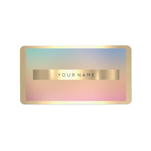 Champaign Gold Frame Metallic Ombre Luxury VIP Bus ラベル (正面)