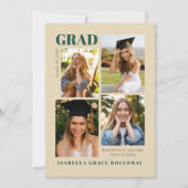 Champaign Grad Announcement With Photos 招待状 (正面)