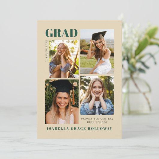 Champaign Grad Announcement With Photos 招待状 (スタンド正面)