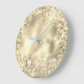 Champaigneの金色やし自由章は金属花柄葉が出ます ラージ壁時計 (傾斜)