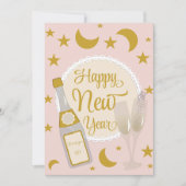 Champange Pink And Gold New Years Card シーズンカード (正面)