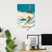 Champery Ski Resort Travel Poster ポスター (ホームオフィス)