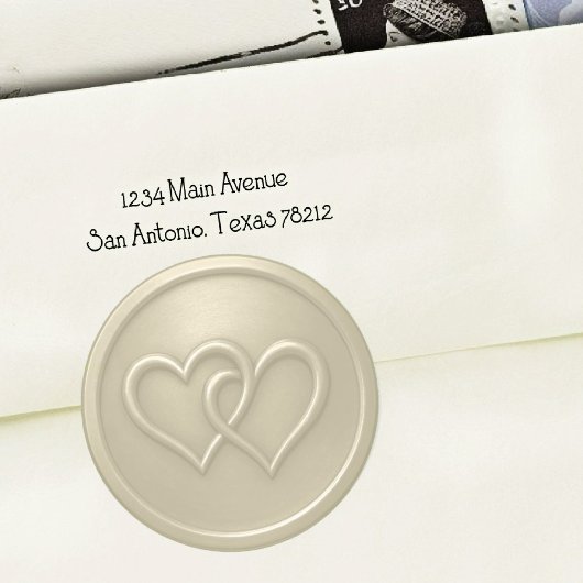 Champgne Two Hearts Intertwined Wedding ラウンドシール