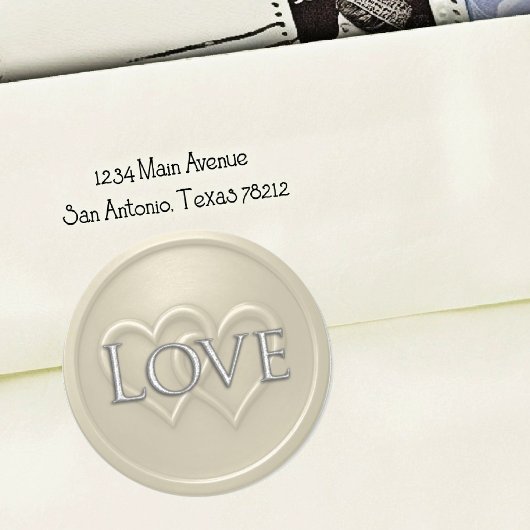 Champgne Two Hearts Intertwined Wedding ラウンドシール