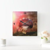 Champignon スクエア壁時計 (ホーム)