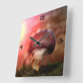 Champignon スクエア壁時計 (傾斜)