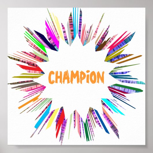 CHAMPION ：自分で文字を編集 ポスター (正面)