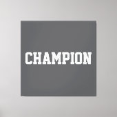 CHAMPION Athletic White Text On Bold Modern Gray キャンバスプリント (正面)