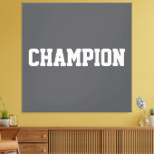 CHAMPION Athletic White Text On Bold Modern Gray キャンバスプリント (インサイチュ (リビング))
