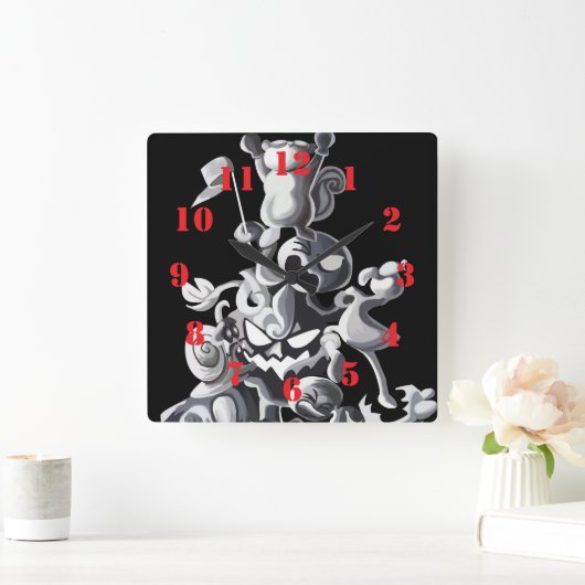 Champion By Squid Fear City スクエア壁時計 (ホーム)