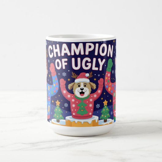 Champion of Ugly Christmas Sweater  コーヒーマグカップ (中央)