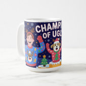 Champion of Ugly Christmas Sweater  コーヒーマグカップ (正面左)
