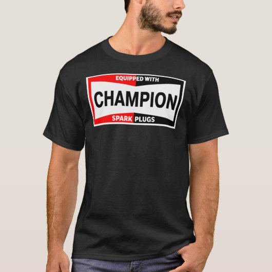 Champion Spark PlugsヴィンテージグラフィックデザインDigita Tシャツ (正面)