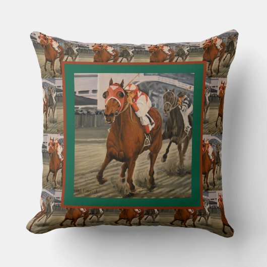 Champion Thorougbred Defeats Favored Horse クッション (正面)