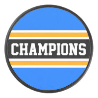 CHAMPIONS はっきりしたBright Blue Yellow Blackストライプ Cham