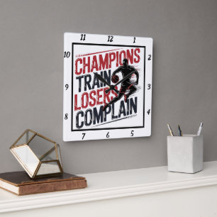 Champions Trainのユーザーがバスケットボールに文句を言う スクエア壁時計