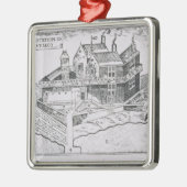 Champlainのケベックの眺め メタルオーナメント (左)